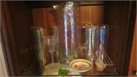 Clear Carnival Glasses w/ Pitcher,Wine Glass,Ect