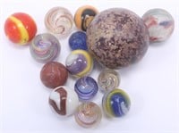 GERMAN & AMERICAN ANTIQUE MARBLES - LOT OF 14