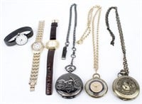 WRIST AND POCKET WATCHES LOT OF 6