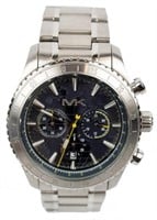 MICHAEL KORS MENS STAINLESS AND NAVY WATCH 8351