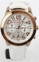 LADIES ROSE TONE WHITE LEATHER MICHAEL KORS WATCH