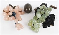 ASSORTED LOT - GLASS GRAPES AND MARBLE EGG