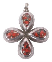 PERUVIAN STERLING SILVER SEED CROSS PENDANT