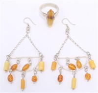 LADIES STERLING SILVER BALTIC AMBER JEWELRY