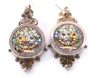 14K YELLOW GOLD MILLEFIORI ROSE EARRINGS