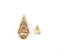 Masonic gold pendant and fob