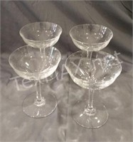 (4) Baccarat Crystal Champagne Glasses