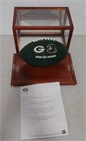 Packers signed football with case