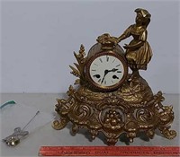 Metal mantel clock