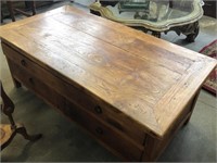 RUSTIC COFFEE TABLE WITH 4 DRAWS