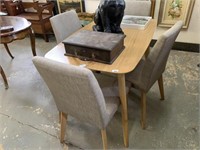 MODERN TIMBER TABLE & 4 CHAIRS