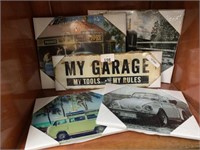 2X HOLDEN & TRACTER PICTURES & 2X VW SIGNS
