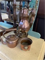 VIC COPPER & BRASS SPIRIT KETTLE AND SMALL