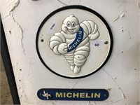 CAST IRON MICHELIN ROUND SIGN AND SMALL