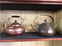 2 KETTLES - BRASS AND COPPER