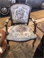 FRENCH STYLE TAPESTRY BEDROOM CHAIR