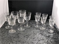 SET OF 6 WATERFORD CRYSTAL LIQUOR & 6 WINE GLASSES