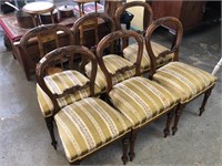 SET OF 6 VICTORIAN UPHOLESTERED DINGING CHAIRS
