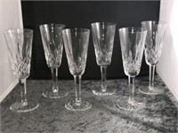 SET OF 6 WATERFORD CHAMPAGNE GLASSES
