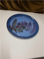 Artist Signed Pottery Platter Glazed design