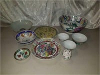 Assorted asian china - bowls & plates