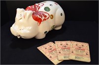 Ceramic Piggy Bank and Piggy Bank Dime Savers (3)