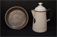 Puritan Pie Company Pie Plate & Porcelain Teapot