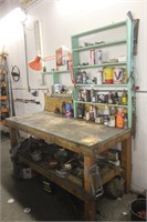 Shop bench with contents