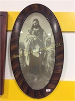 Oval framed portrait of Christ
