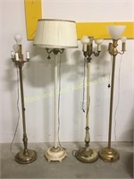 Lot of 5 vintage floor lamps