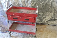 Rolling shop cart with drawer