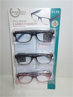 New Foster Grant Full Frame Reading Glasses 3 Pack