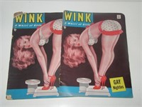 1954 Lot of 2 Wink A Whirl of Girls Men's Magazine