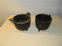 2 Small Cast Iron Pots