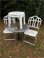 OUTDOOR TABLE AND 2 CHAIRS