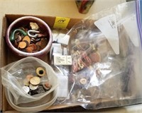 TRAYLOT OF COINS, AND MISC COSTUME JEWELRY