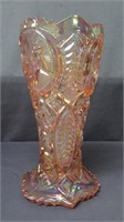 Pink Carnival glass vase