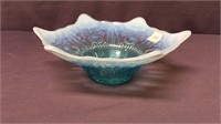 Blue opalescent rimmed bowl
