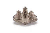 Continental silver inkstand
