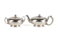 Russian 19th C silver teapot & sugar bowl