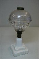 Unusual milk glass oil lamp; great collector's