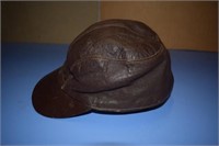 Leather WWII Era Pilot Cap -