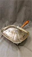 Antique Silverplate Silent Butler w  Hinged Lid