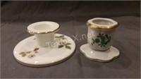 Wedgwood and Herend China Candle Holders