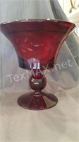 Vintage Rudy Red Pedestal Candy Dish