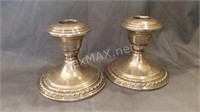 LA Pierre Sterling Weighted Candle Stick Holders
