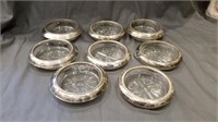 (8) F.B. Rogers Sterling Silver Rimmed Coasters