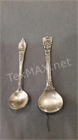 2 Sterling Silver Salt Spoons Including Wallace