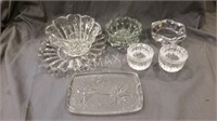 Glass Candle Holders, Compote Dish and More