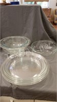 (7) Glass Pyrex Bowls & Pie Plates